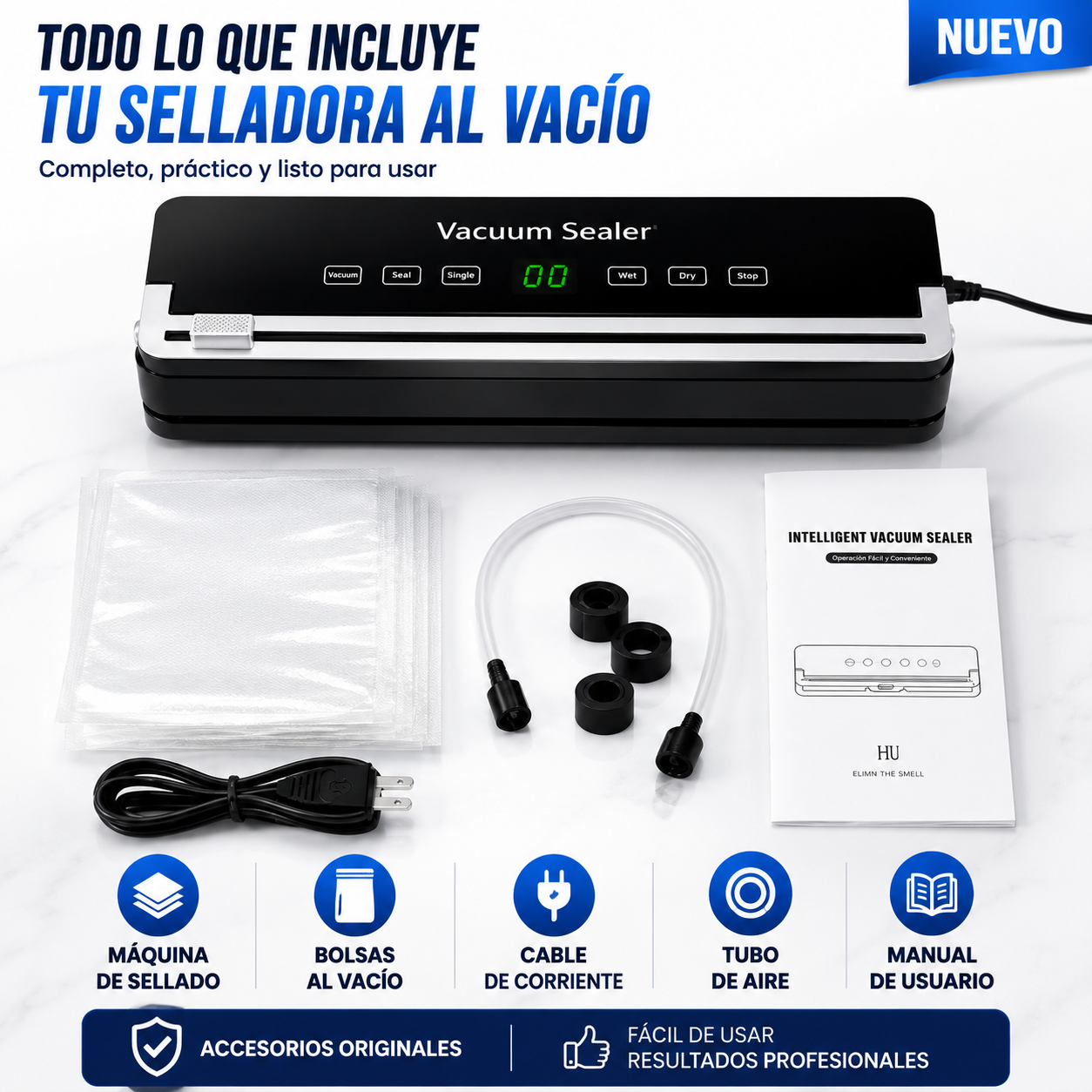 Máquina Empacadora Selladora Al Vacío Para Alimentos 120W