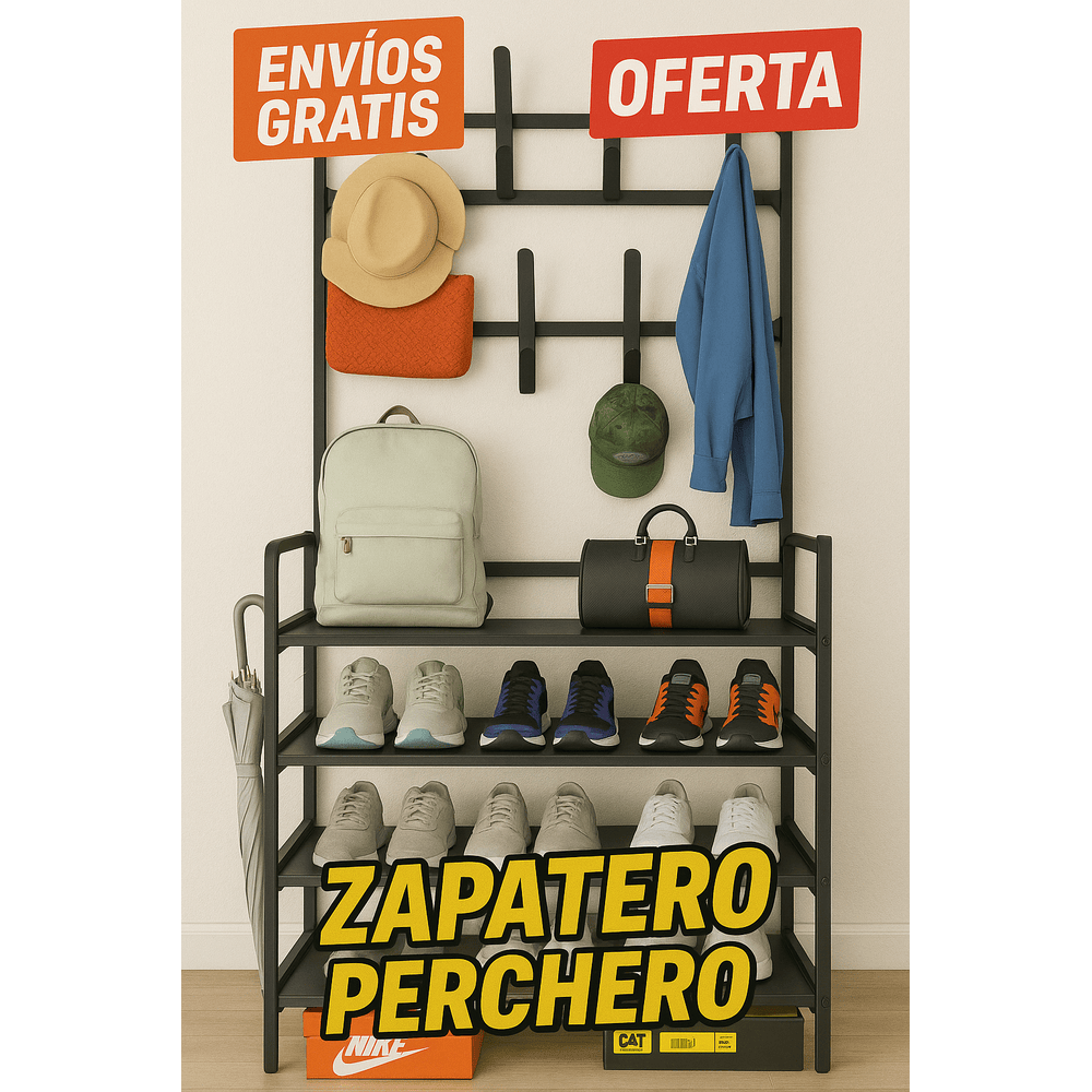 🔥 Zapatero Perchero MAX 2 en 1 – ¡Transforma tu Entrada en Minutos! 🧥👟