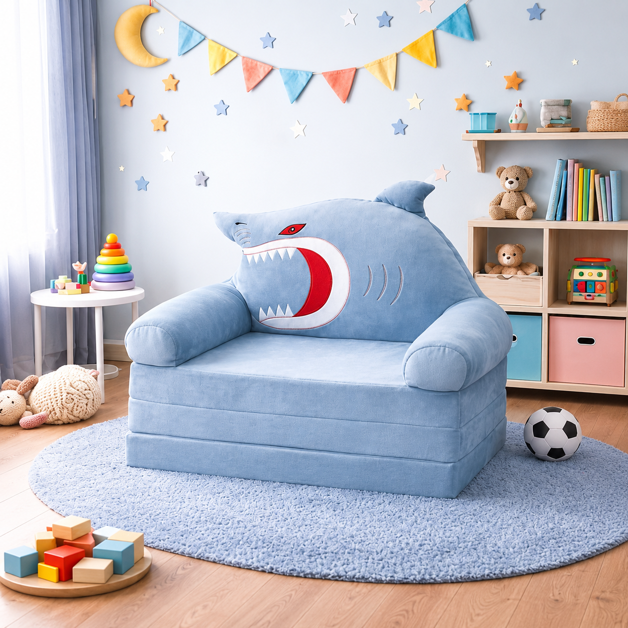 Sofá Cama Plegable para Niños Tiburón