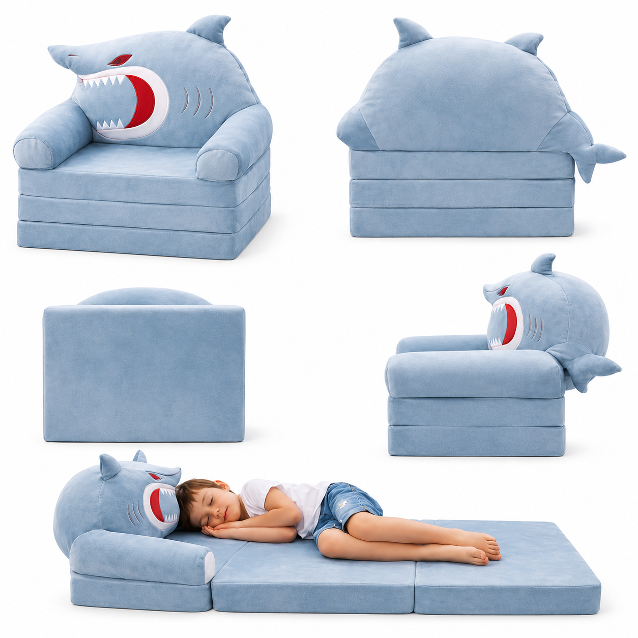 Sofá Cama Plegable para Niños Tiburón