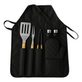 Kit Asados Parrilla Delantal 7 Pcs Utencilios Bbq Inoxidable