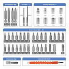 Destornillador Inalámbrico Eléctrico 47 Pcs 1 Recargable Portátil