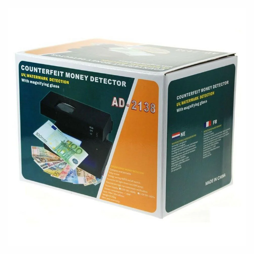 💵Probador Detector Billetes Falsos Luz Uv Y Lupa Ad-2138 🔍