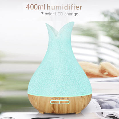 Difusor De Aroma Ultrasónico Tipo Florero 400ml Luces Led