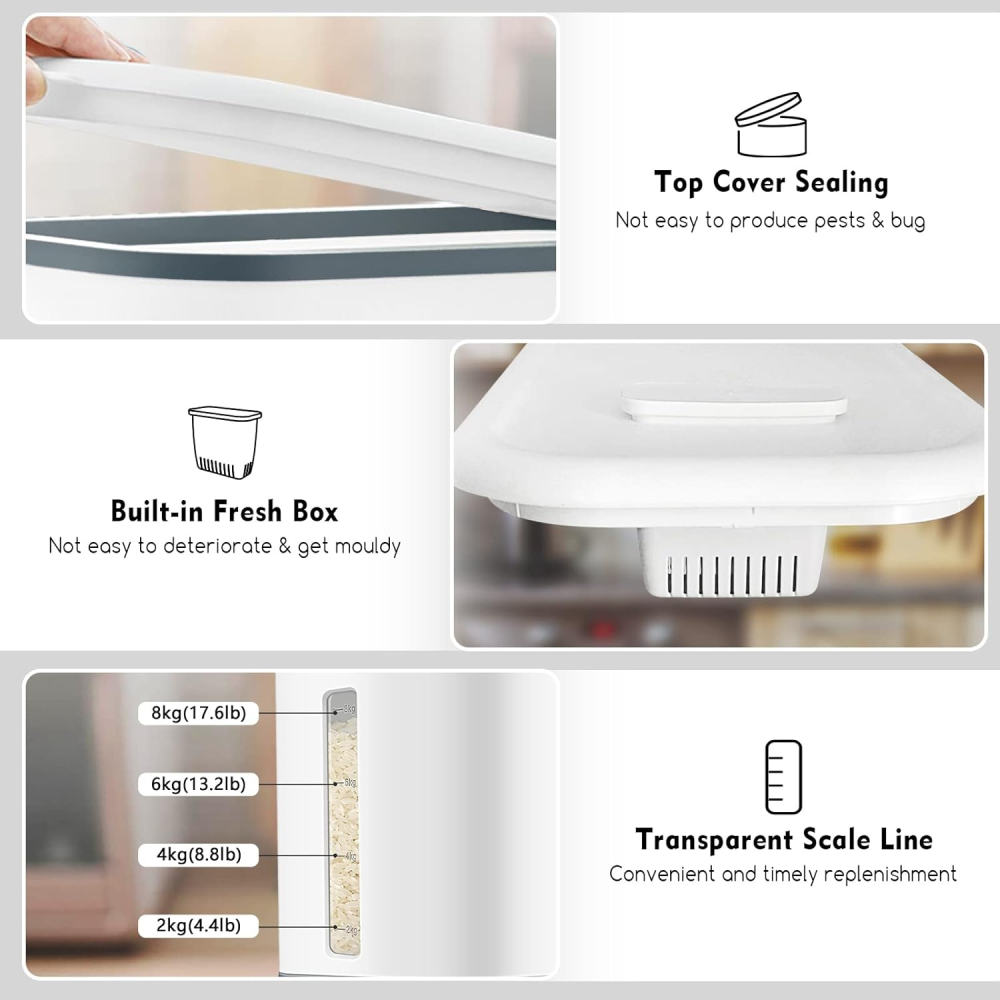 Dispensador Para Granos Y Frutos Secos 25 Libras Capacidad