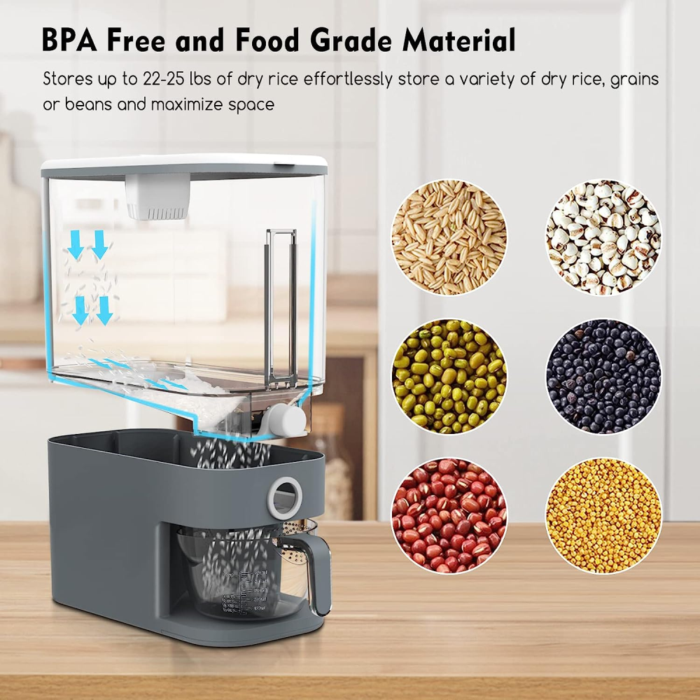 Dispensador Para Granos Y Frutos Secos 25 Libras Capacidad