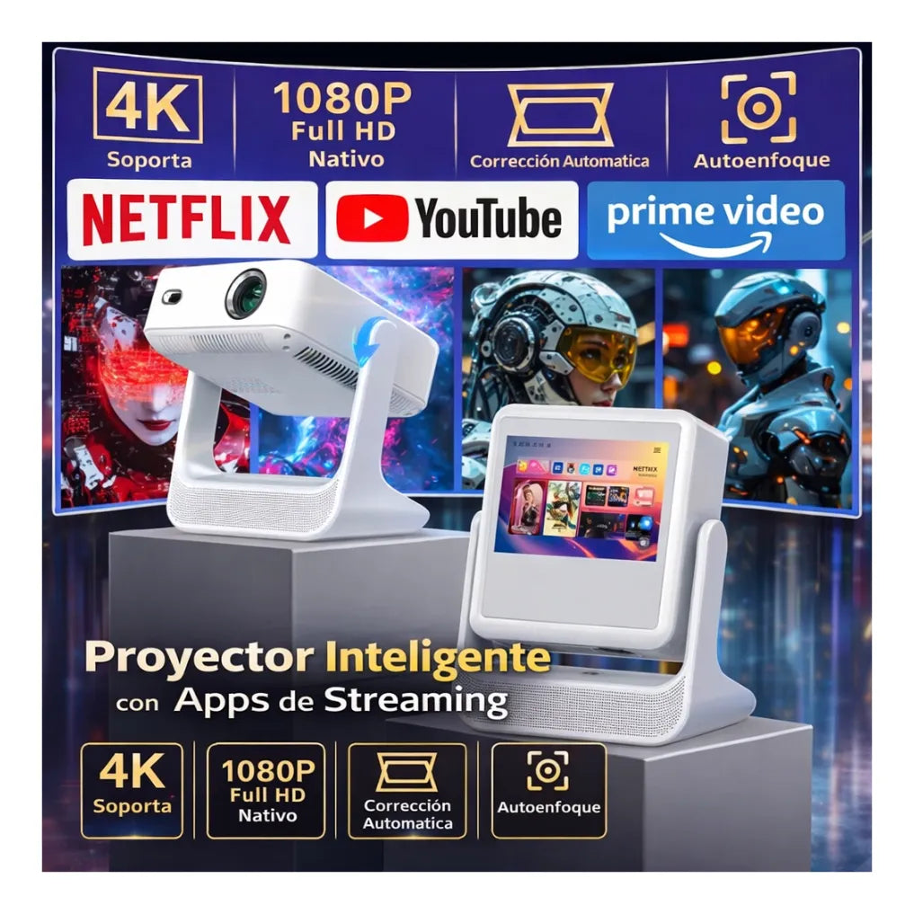 Proyector Smart Android 12 con Pantalla Táctil 8" A2 Pro  A2 Pr