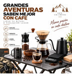 Kit Café Portátil Molino Manual Goteo Cuello Cisne 600ml