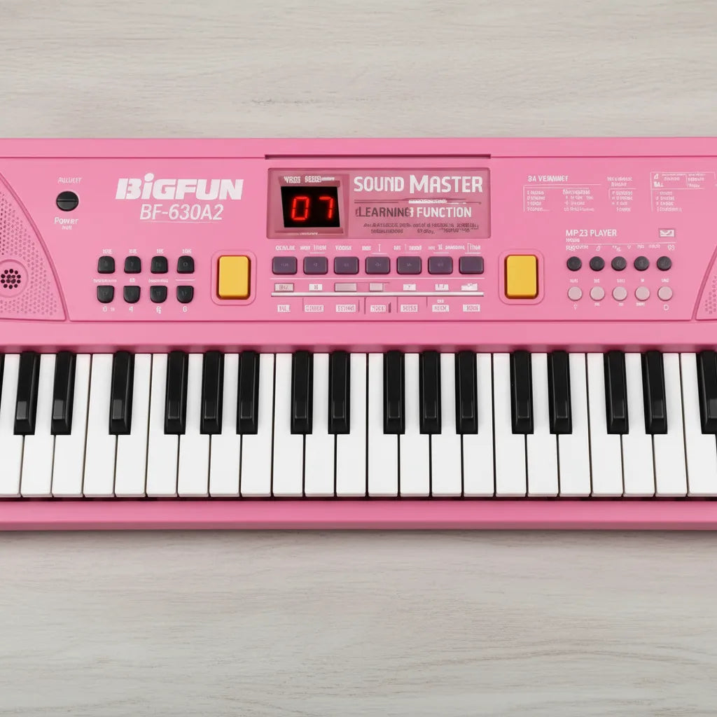 Piano Organeta Musical Para Niños 61 Teclas Bigfun Microfono rosado