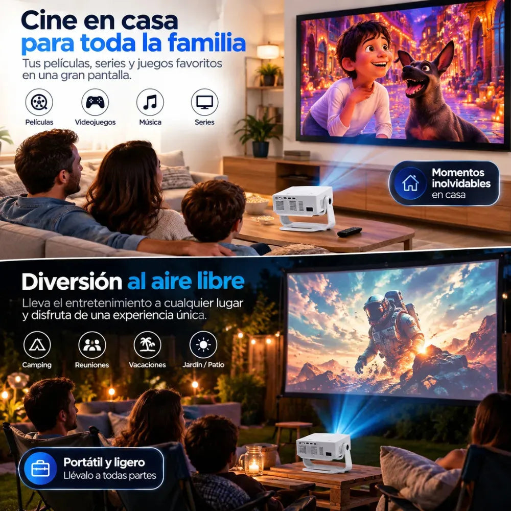 Video Beam Proyector Smart 4k 650 Ansi Nativo Wifi 6 Wielio