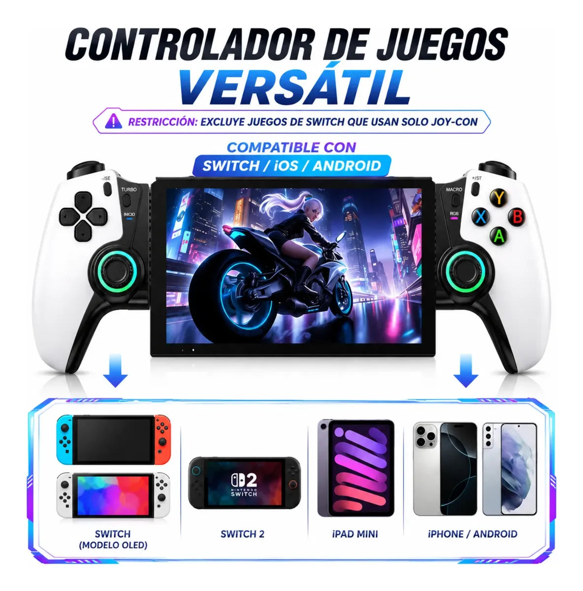 Control Gamer Bluetooth Hall Effect Mecanico Celular Pc