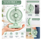 Ventilador Portátil Recargable Usb Lampara Led Velocidades 3