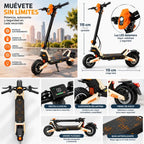 Scooter Eléctrico Urbano Todo Terreno Con Suspensión 800w X2