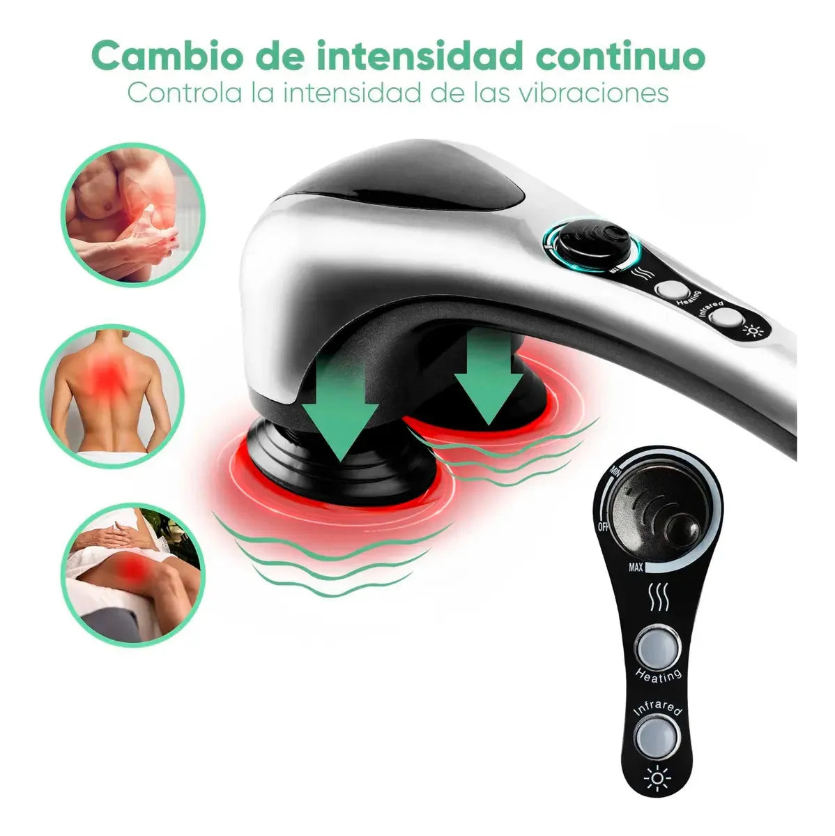 Masajeador Corporal Térmico De Doble Cabeza Con Infrarrojo