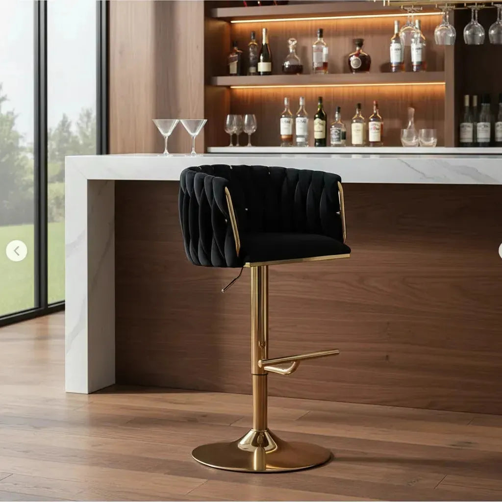 Sillas Bar Butaco Alta Giratoria Barra Cocina Premium Cromado negro