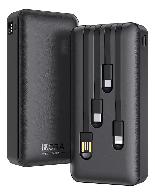 Power Bank 20000mAh 4 Cables Carga Rápida Pantalla Digital GAR 159