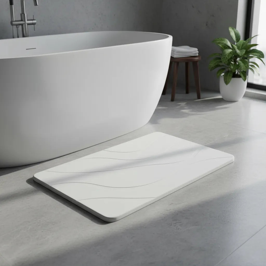 Tapete Baño Piedra Natural Absorbente Antideslizante 60x40cm