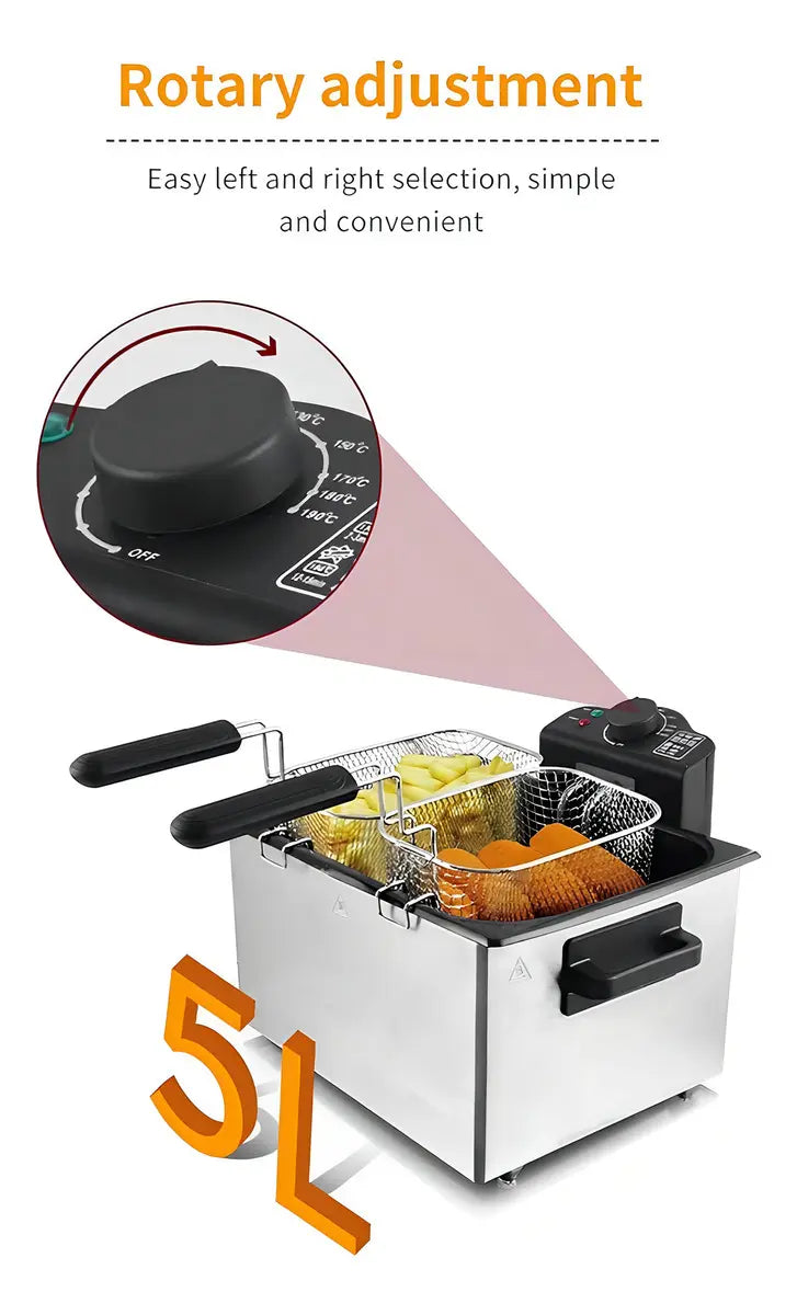 Freidora De Aceite Sokany 2 Cestas Eléctrica 1200W