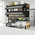 Escurridor Organizador De Platos 65cm Doble Tapa Negro