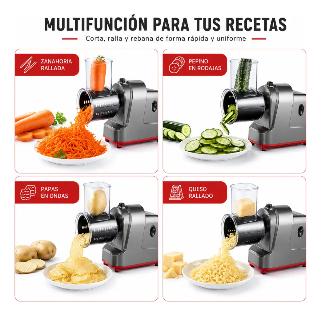 Molino Rallador Electrico Queso Verduras Vegetales 5 En 1