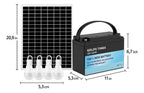 Bateria Recargable Portatil Con 3 Bombillos Panel Solar 12v GD-12230