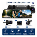 Espejo Retrovisor 3 Camaras Interior Exterior Tactil 1080p