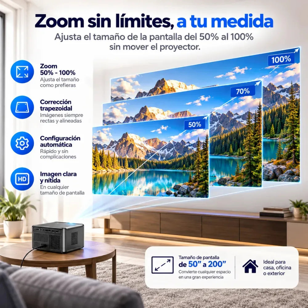 Video Beam Proyector Smart Fhd Ac201 Nativo Wifi Bluetooth Blanco