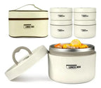 Lonchera Acero Inoxidable 4 Recipientes Estuche Premium