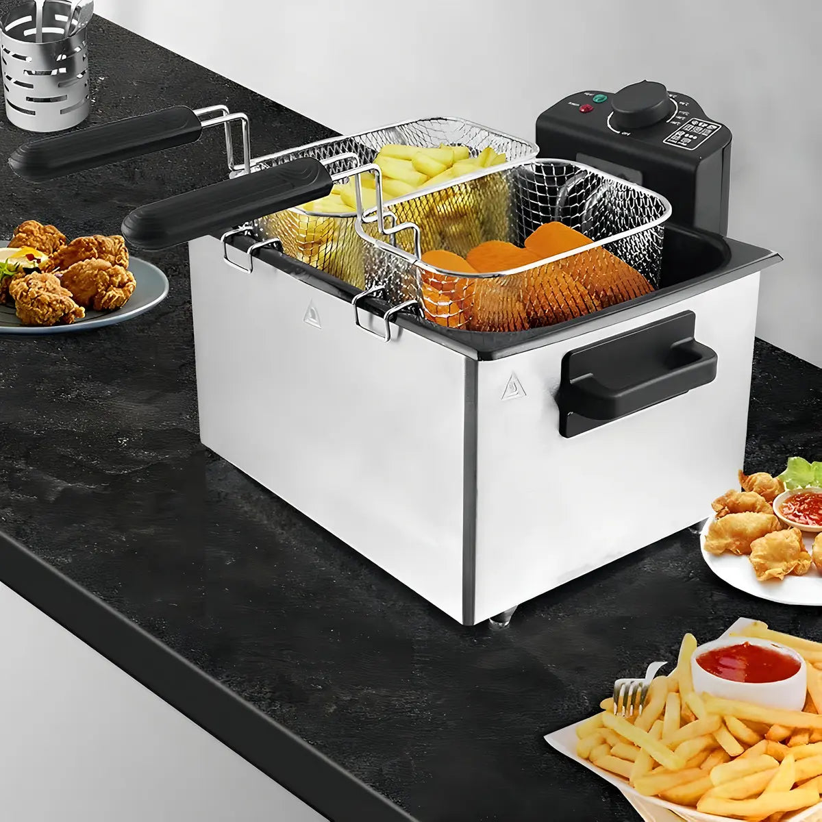 Freidora De Aceite Sokany 2 Cestas Eléctrica 1200W