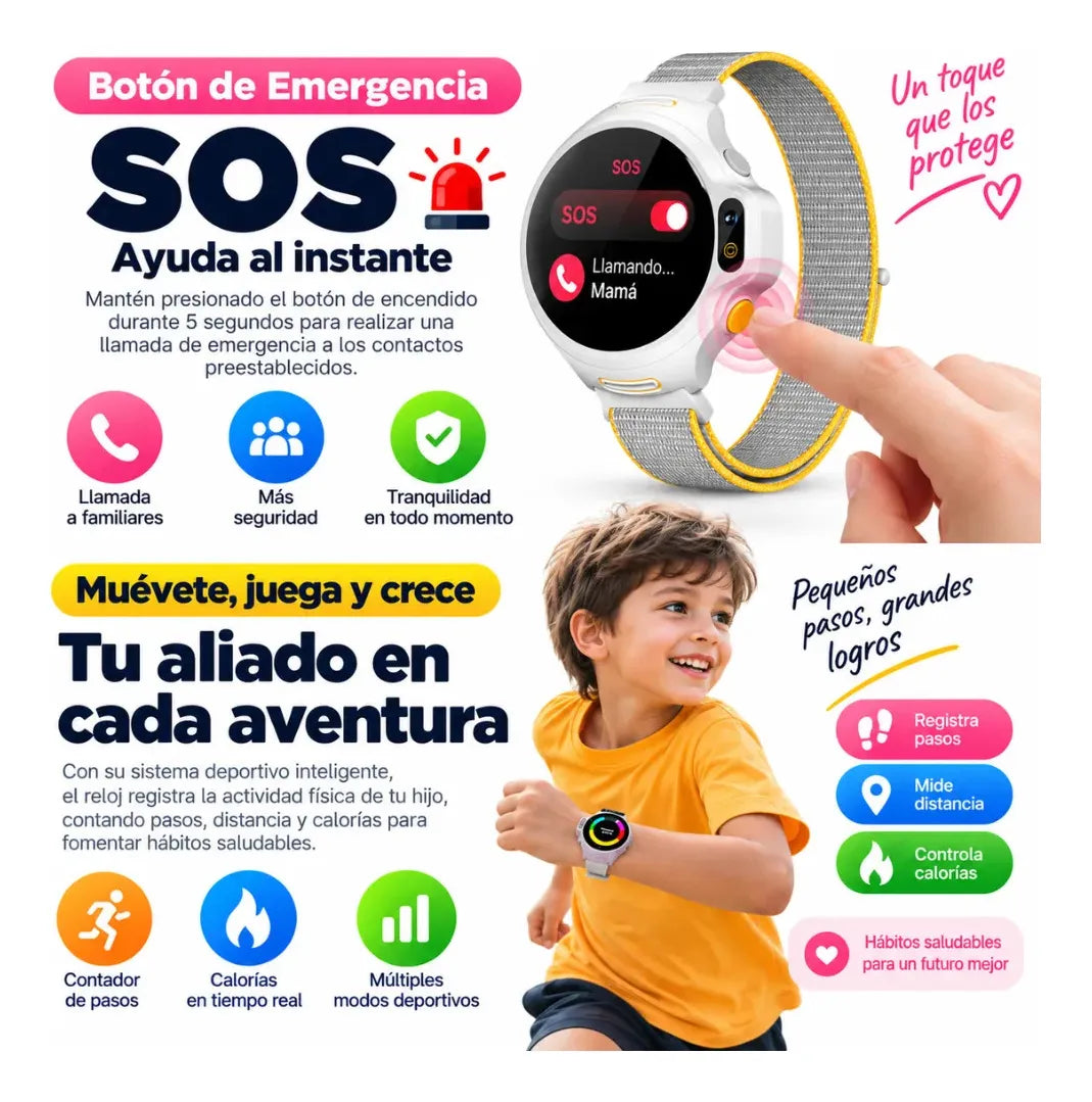 Reloj Gps Niños Localizador 4g Camara Video Llamadas