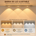 Aplique Lampara Led Sensor Barra Luz Recargable 40cm 3 Tonos