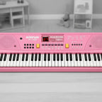 Piano Organeta Musical Para Niños 61 Teclas Bigfun Microfono rosado
