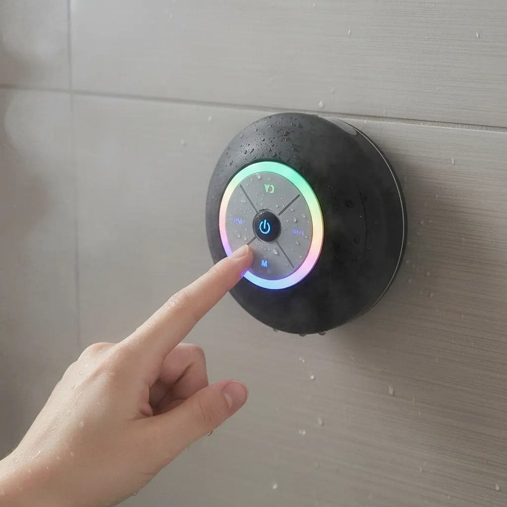 Bafle Parlante Ducha Luces Rgb Musica, Llamadas Impermeable