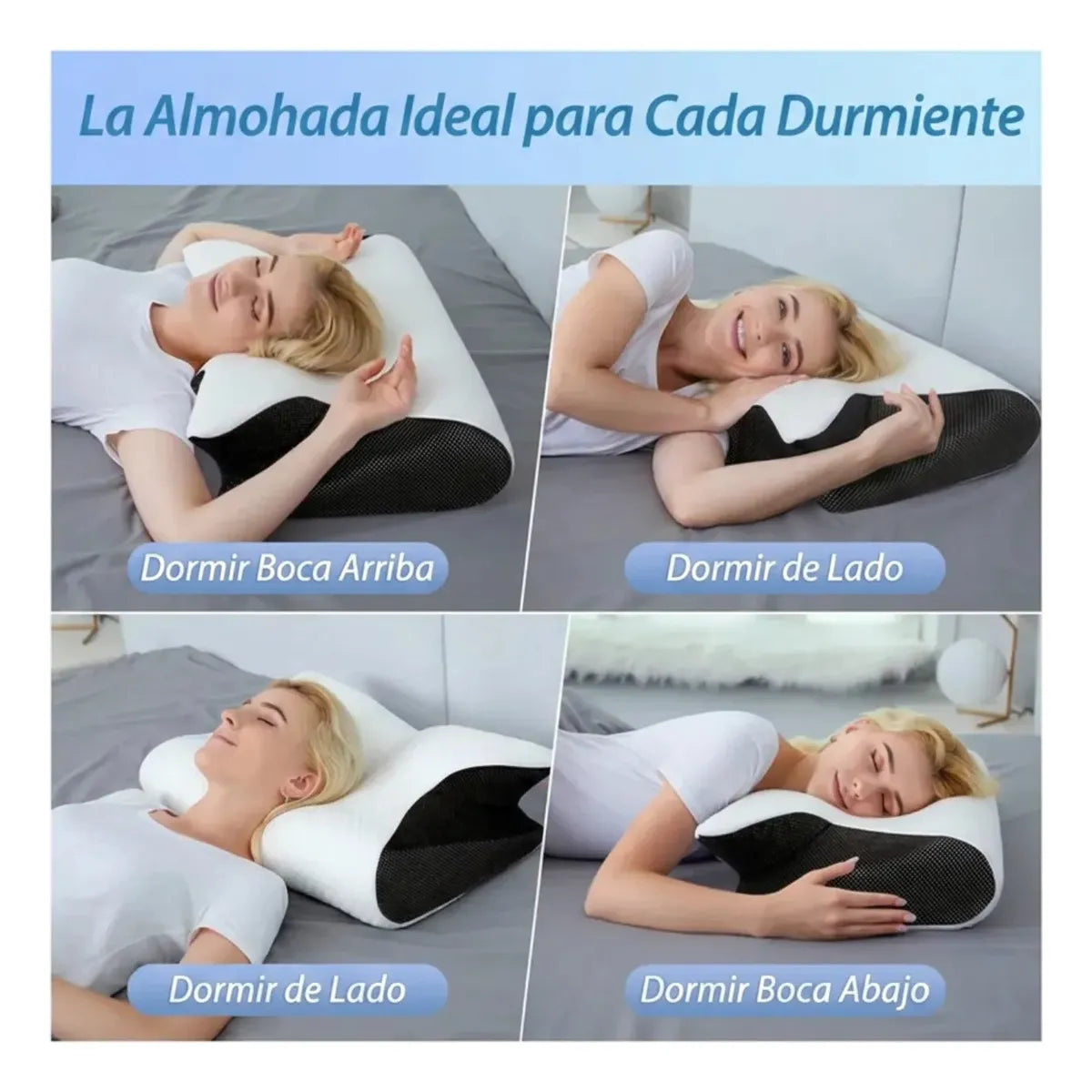 Almohada Cervical Viscoelástica Ortopédica Contorneada Sueño