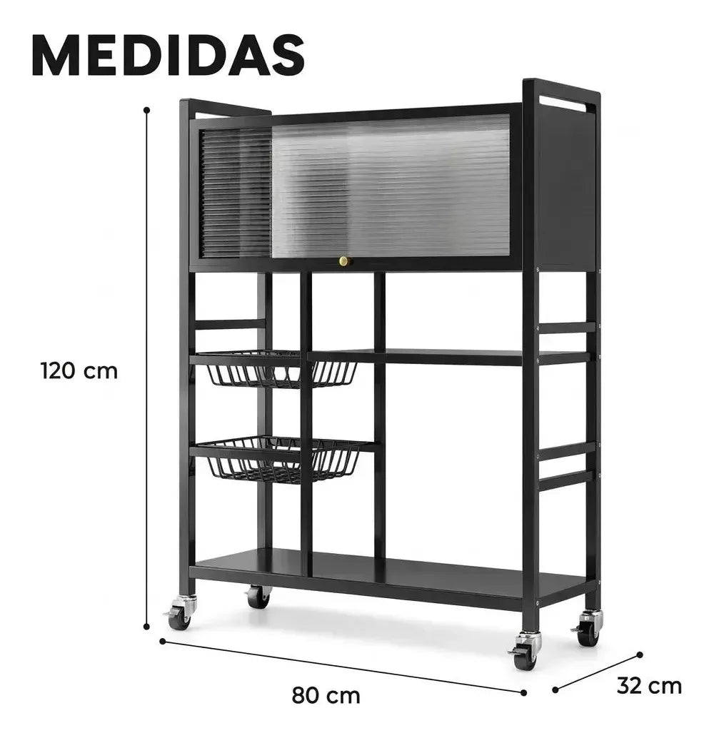 Carrito Organizador Estante Cocina Gabinete Platero 5 En 1