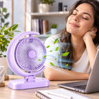 Ventilador Portátil Recargable Usb Lampara Led Velocidades 3