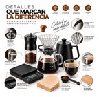 Kit Café Portátil Molino Manual Goteo Cuello Cisne 600ml