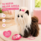 Perrito beige: funciones de caminata, ladridos y movimiento de cola