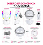 Máscara Led Facial Hyiear 7 Colores Rejuvenecimiento 192 Led