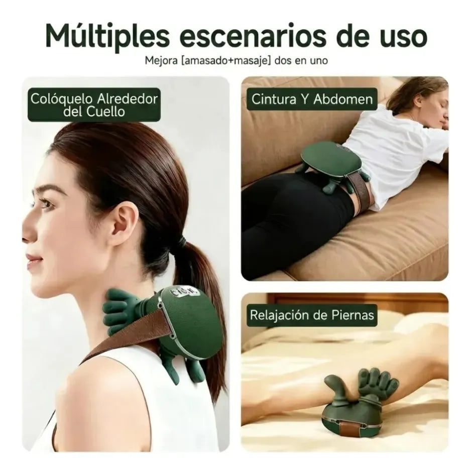 Masajeador Hombros Cuello Calor Terapia Ajustable Tipo Mano