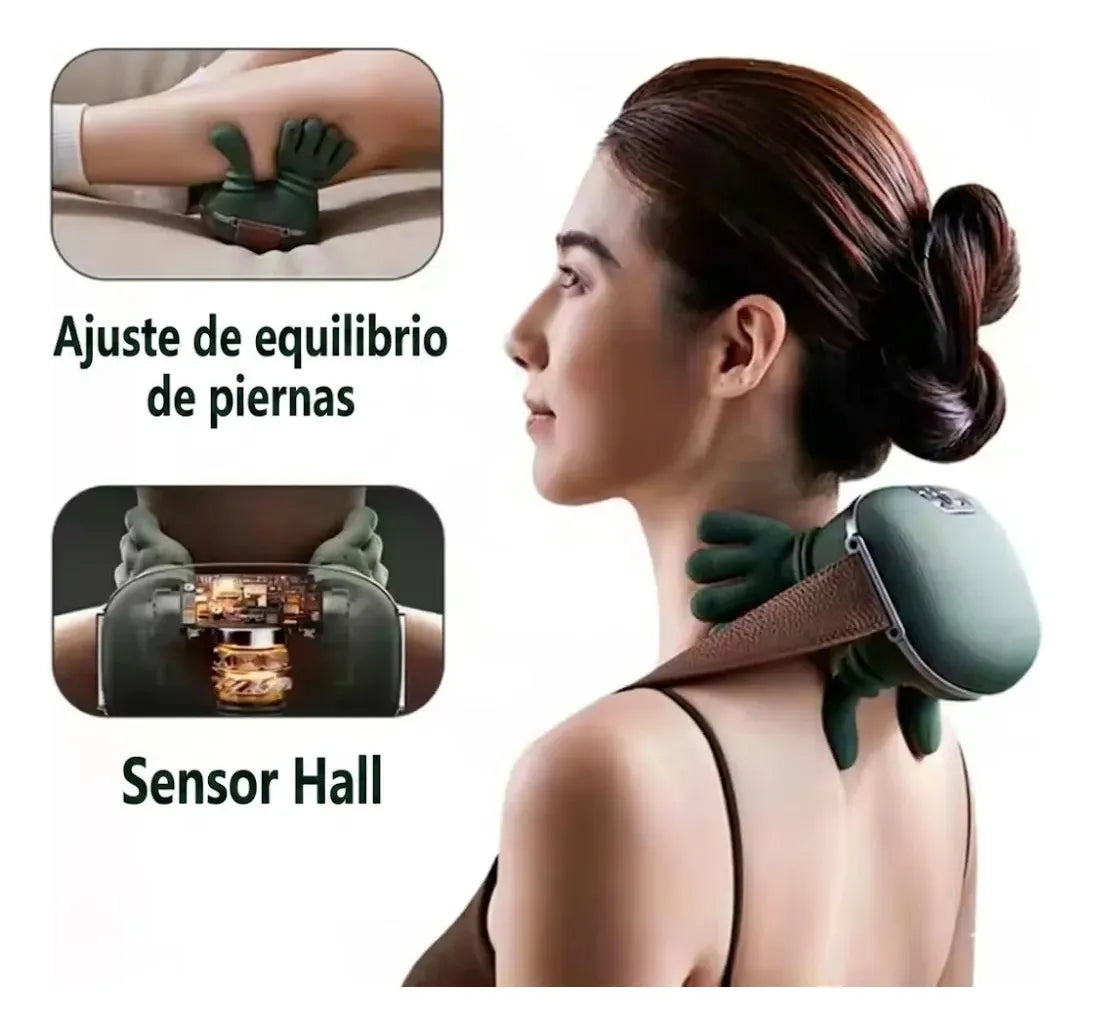 Masajeador Hombros Cuello Calor Terapia Ajustable Tipo Mano