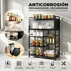 Carrito Organizador Estante Cocina Gabinete Platero 5 En 1