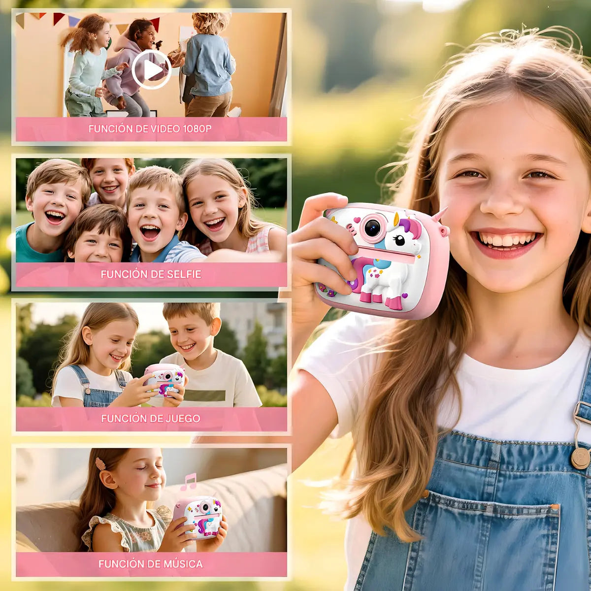Cámara Instantánea AM300 Niños Impresión Térmica Videos Morado