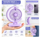 Ventilador Portátil Recargable Usb Lampara Led Velocidades 3