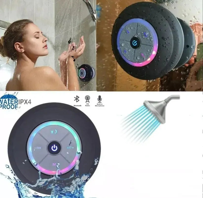 Bafle Parlante Ducha Luces Rgb Musica, Llamadas Impermeable