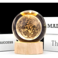 Thumbnail for Lámpara Led Bola Cristal Sistema Solar Luna Luz Cálida Usb