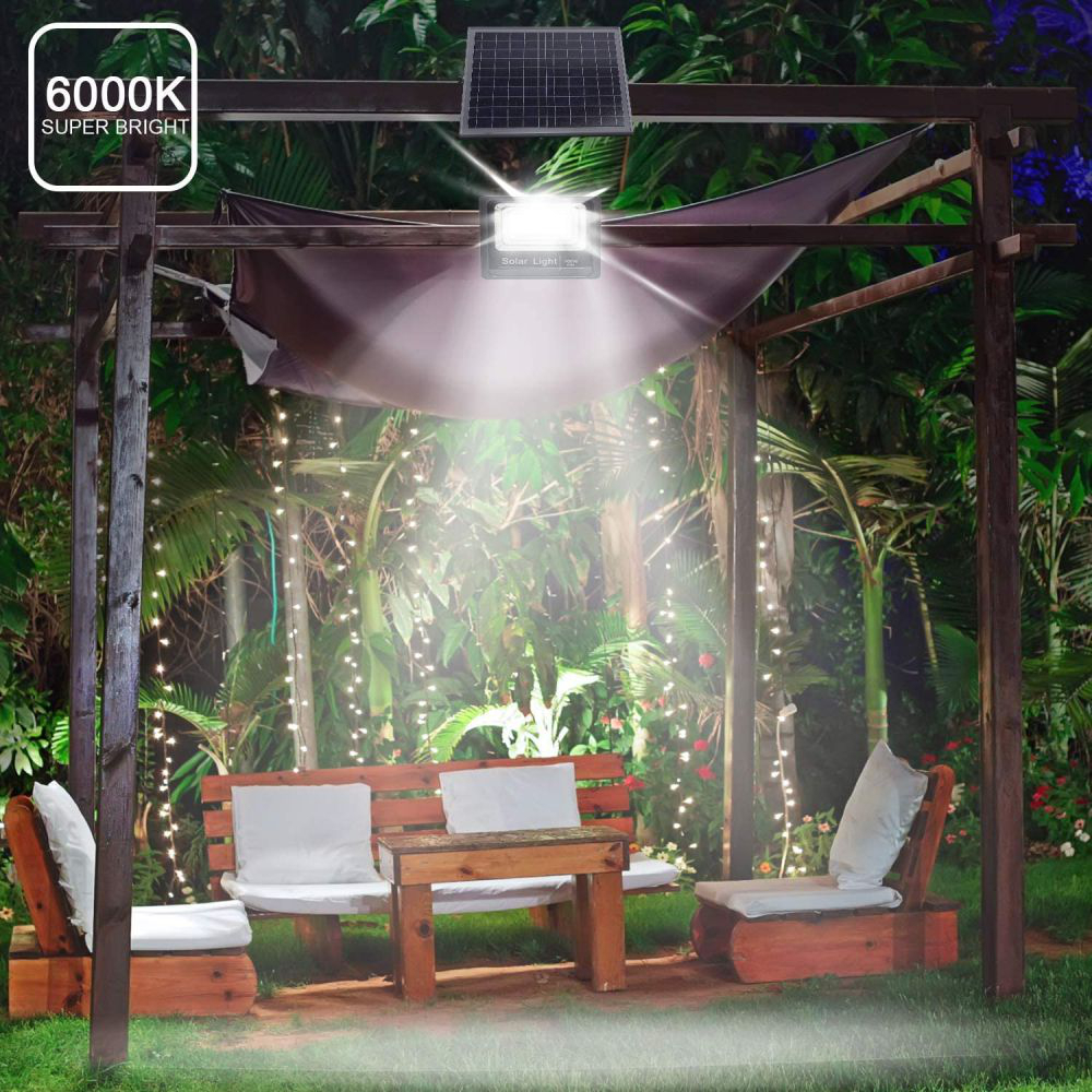Lampara Reflector Solar 100w Led Exterior Ip66 Panel Solar