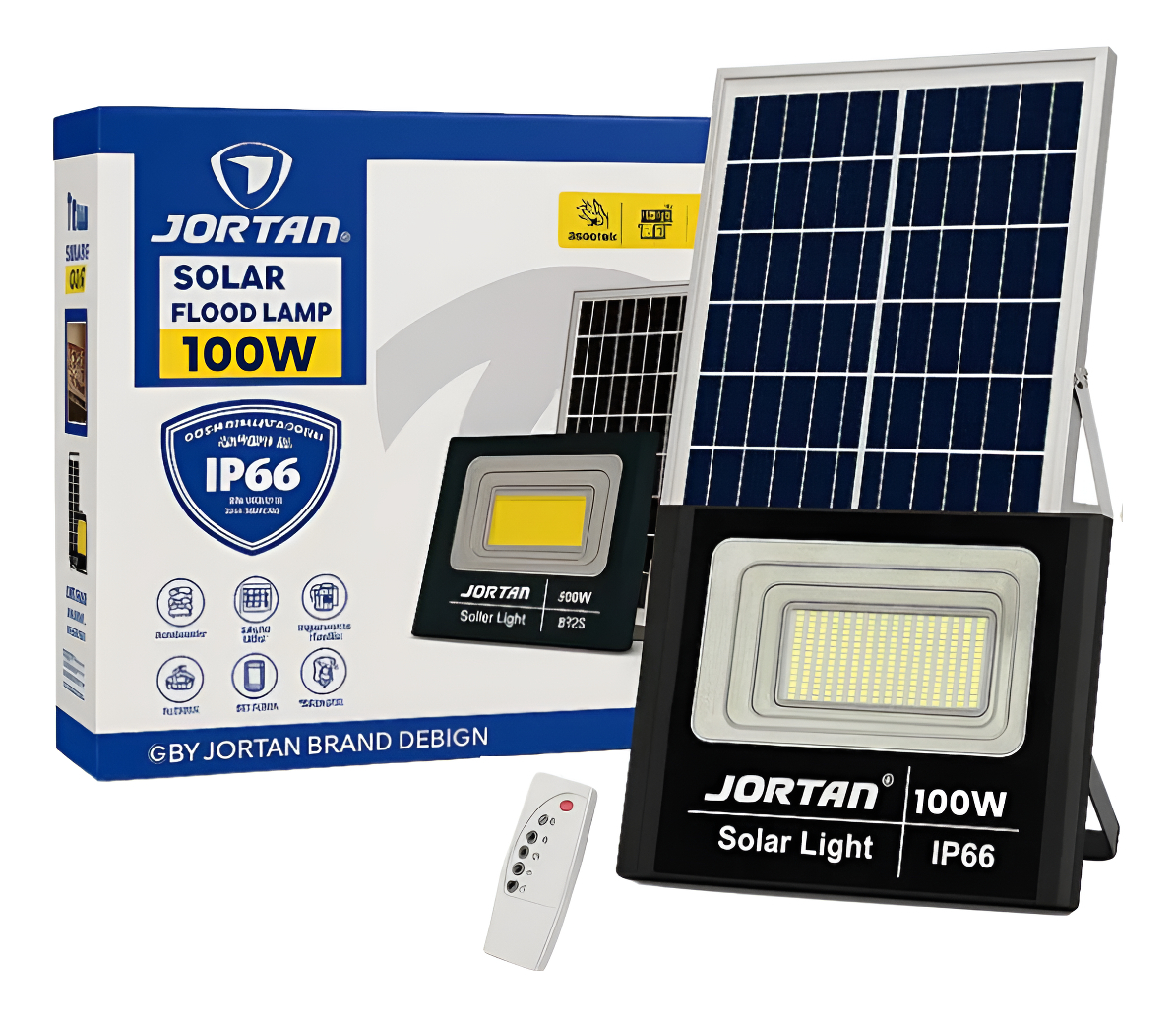 Lampara Reflector Solar 100w Led Exterior Ip66 Panel Solar