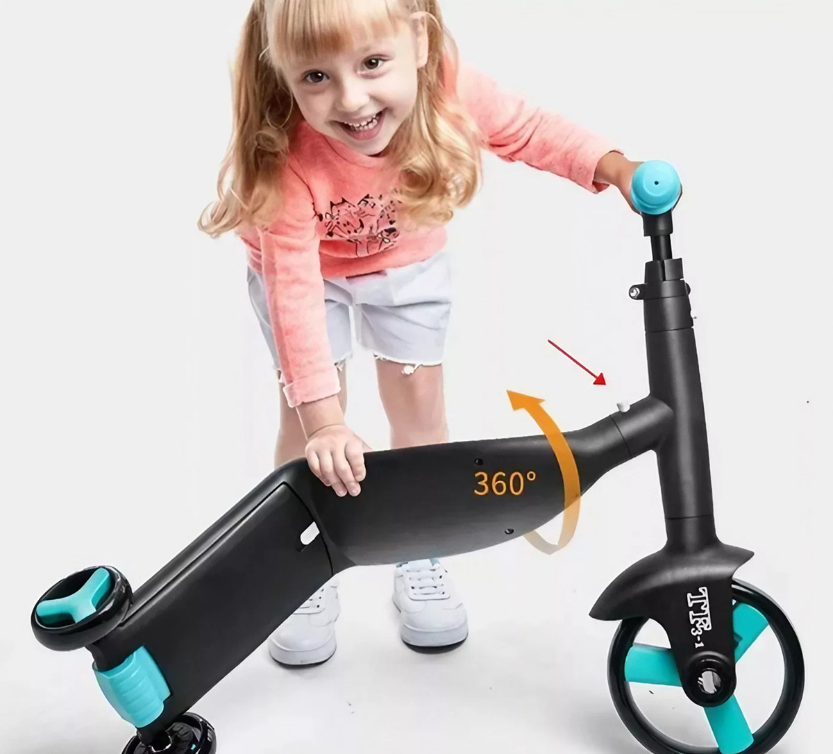 Triciclo 3 En 1 Pedales Monopatin Bicicleta Equilibrio Niños