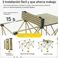 Mesa Plegable Camping Picnic Jardin 4 Sillas Bancos Kit 5pcs
